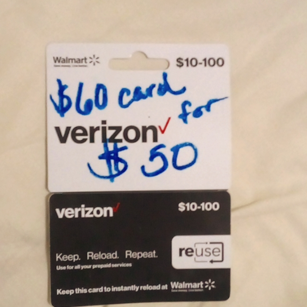 Verizon prepaid card.$60 unlimited everything.  For $50